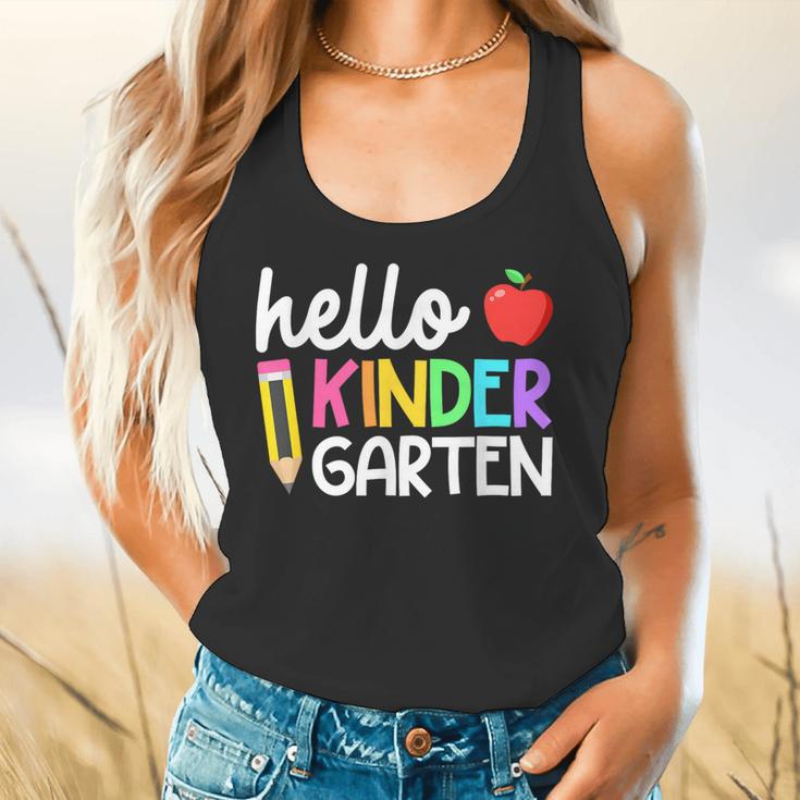 Hello Kindergarten Team Kinder Back To School Teacher Kids Flowy Tank, gift for family, gift for coworker
