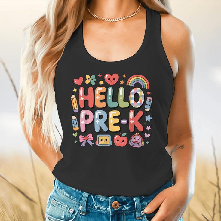 Hello Pre-K Back To School Teacher Student Fun Graphic Tee Flowy Tank, gift for family, gift for coworker Hello Pre-K Back To School Teacher Student Fun Graphic Tee Flowy Tank, gift for family, gift for coworker
