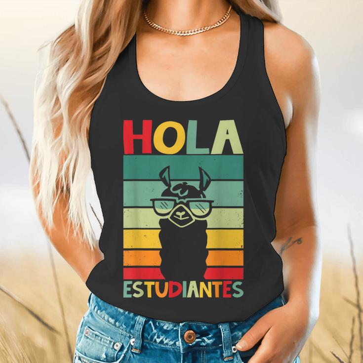 Hola Estudiantes Spanish Teacher Back To School 2025 Flowy Tank, gift for family, gift for coworker Hola Estudiantes Spanish Teacher Back To School 2025 Flowy Tank, gift for family, gift for coworker
