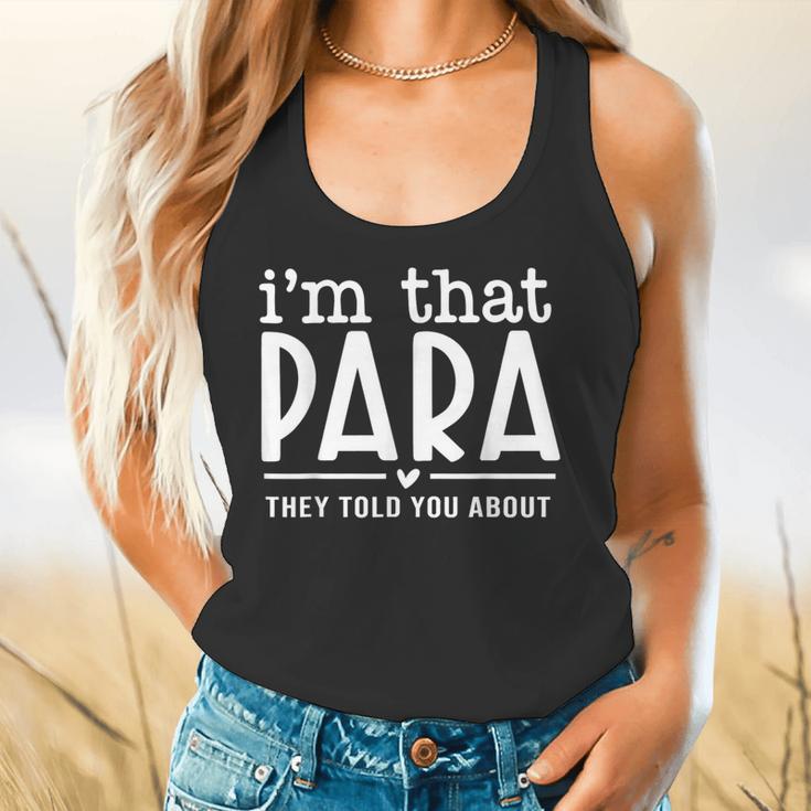 I'm That Paraprofessional They Told You About Para Teacher Flowy Tank, gift for family, gift for coworker I'm That Paraprofessional They Told You About Para Teacher Flowy Tank, gift for family, gift for coworker