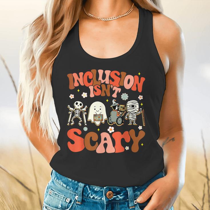 Inclusion Isn't Scary SLP Sped Teacher Halloween Flowy Tank, gift for family, gift for coworker Inclusion Isn't Scary SLP Sped Teacher Halloween Flowy Tank, gift for family, gift for coworker