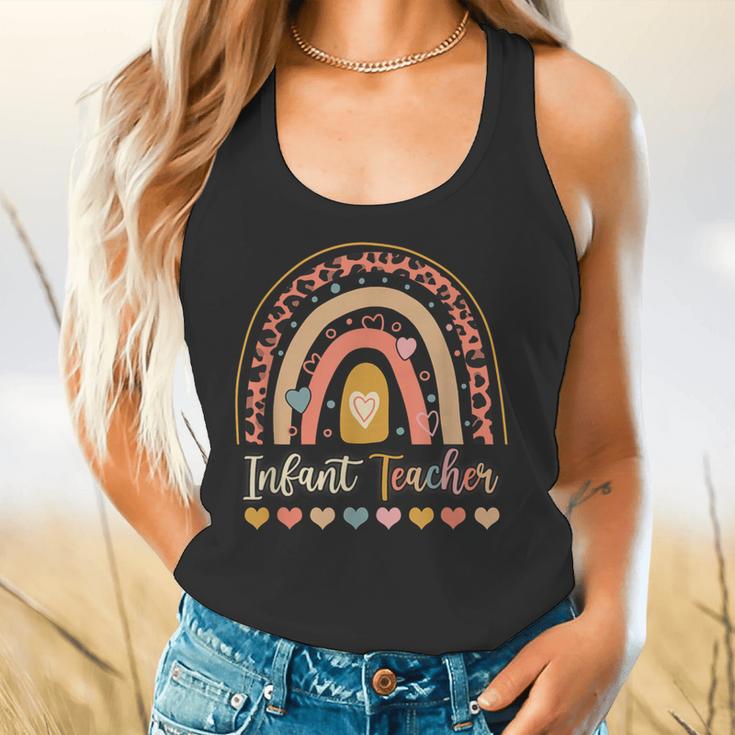 Infant Teacher Leopard Boho Rainbow Appreciation Flowy Tank, gift for family, gift for coworker