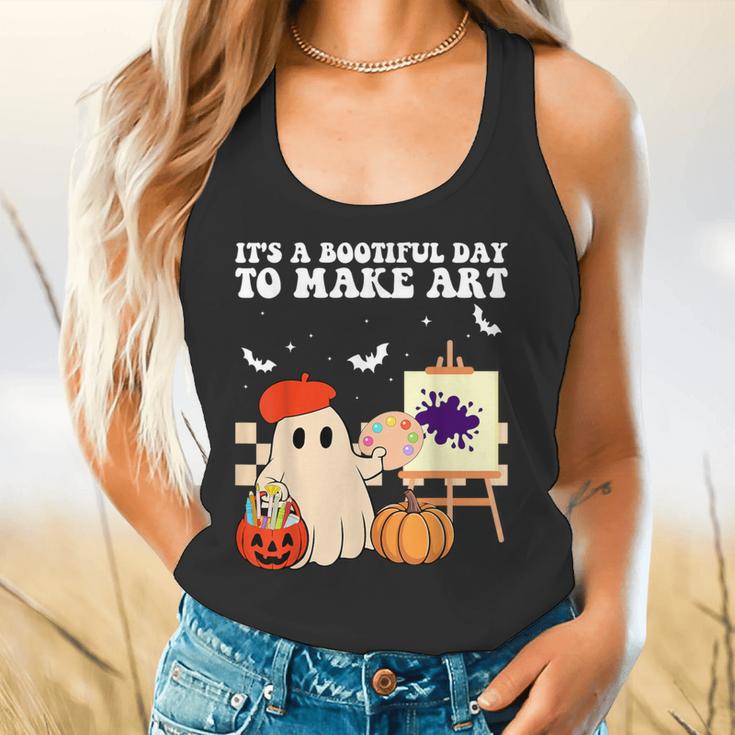 It's A Bootiful Day To Make Art Groovy Art Teacher Halloween Flowy Tank, gift for family, gift for coworker It's A Bootiful Day To Make Art Groovy Art Teacher Halloween Flowy Tank, gift for family, gift for coworker
