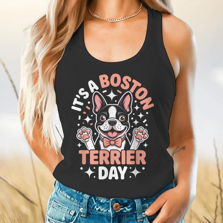 It’s A Boston Terrier Day Pet Cute Dog Lover Cartoon Flowy Tank, gift for family, gift for coworker