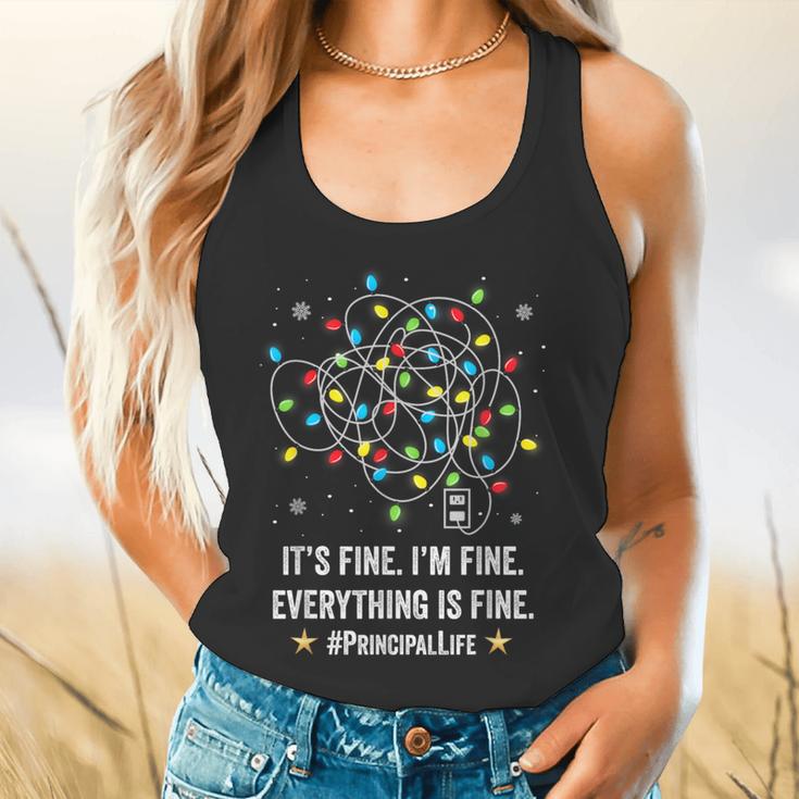 It's Fine I'm Fine Christmas Light Principal Teacher Xmas Men Women Flowy Tank, gift for family, gift for coworker It's Fine I'm Fine Christmas Light Principal Teacher Xmas Men Women Flowy Tank, gift for family, gift for coworker