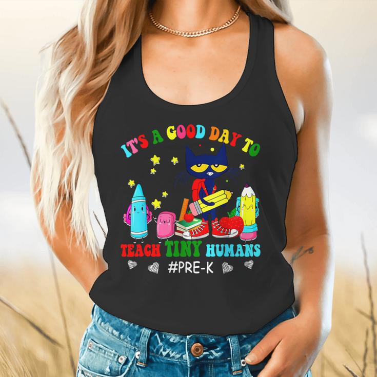 It's A Good-Day To Teach Tiny Humans Pre-K Cat Teacher Lover Flowy Tank, gift for family, gift for coworker It's A Good-Day To Teach Tiny Humans Pre-K Cat Teacher Lover Flowy Tank, gift for family, gift for coworker