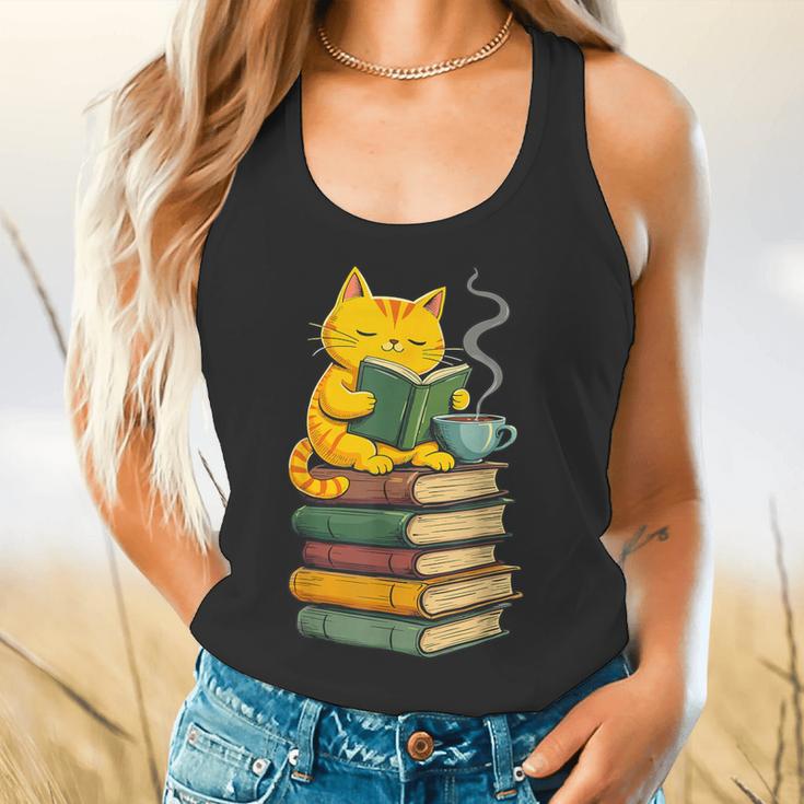 Kawaii Cats Lover Coffee Books Teacher Librarian Cat Flowy Tank, gift for family, gift for coworker Kawaii Cats Lover Coffee Books Teacher Librarian Cat Flowy Tank, gift for family, gift for coworker