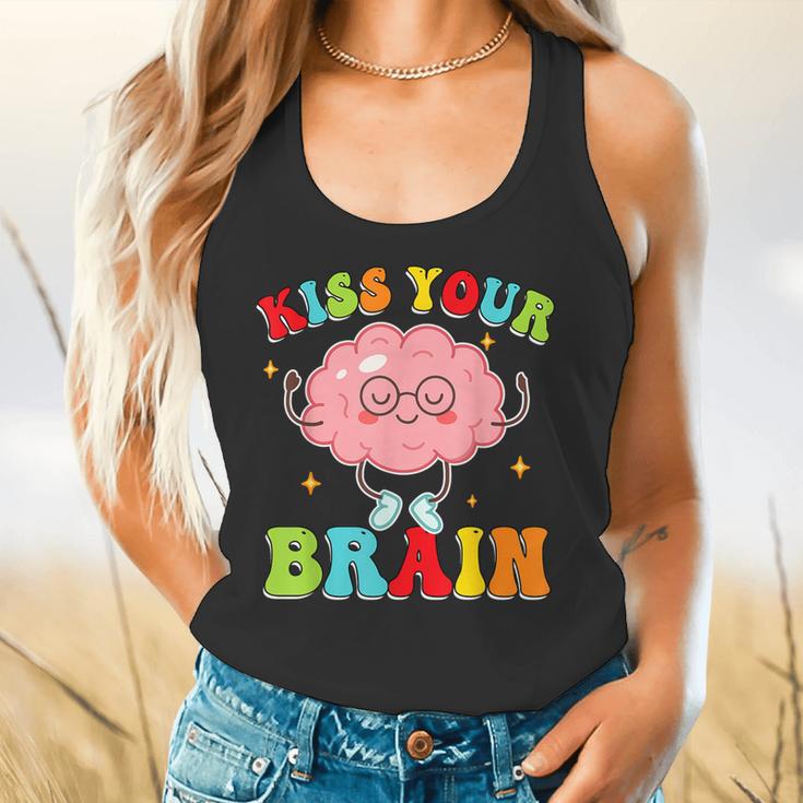 Kiss Your Brain Calm Mindset Teacher Kids Boys Girls Women Flowy Tank, gift for family, gift for coworker