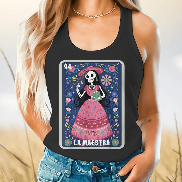 La Maestra Halloween Mexican Bingo Card Teacher Lottery Card Flowy Tank, gift for family, gift for coworker La Maestra Halloween Mexican Bingo Card Teacher Lottery Card Flowy Tank, gift for family, gift for coworker