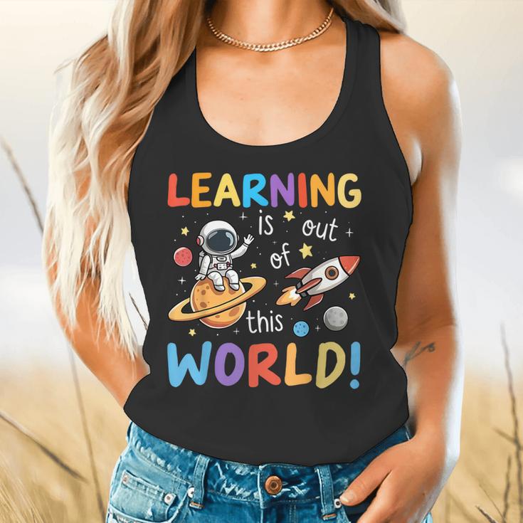 Learning Is Out Of This World Space Back To School Teacher Flowy Tank, gift for family, gift for coworker Learning Is Out Of This World Space Back To School Teacher Flowy Tank, gift for family, gift for coworker