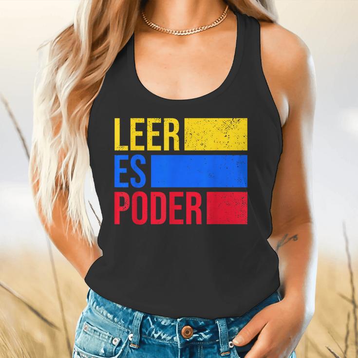 Leer Es Poder Colombian Spanish Teacher Maestra Colombia Flowy Tank, gift for family, gift for coworker Leer Es Poder Colombian Spanish Teacher Maestra Colombia Flowy Tank, gift for family, gift for coworker