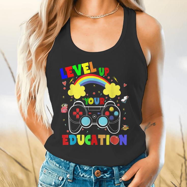 Level Up Your Education Gaming Inspired Teacher Gamers For Men Women Kids Flowy Tank, gift for family, gift for coworker Level Up Your Education Gaming Inspired Teacher Gamers For Men Women Kids Flowy Tank, gift for family, gift for coworker