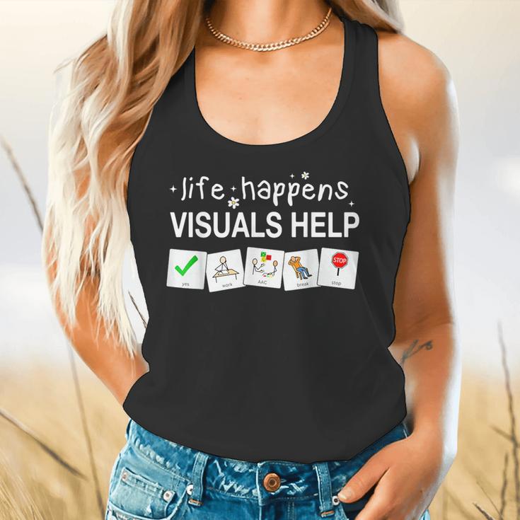 Life Happens Visuals Help Special Education Teacher Aide Flowy Tank, gift for family, gift for coworker Life Happens Visuals Help Special Education Teacher Aide Flowy Tank, gift for family, gift for coworker