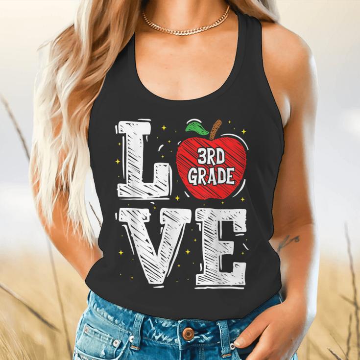 LOVE Apple 3rd Grade Teacher Student School Flowy Tank, gift for family, gift for coworker LOVE Apple 3rd Grade Teacher Student School Flowy Tank, gift for family, gift for coworker