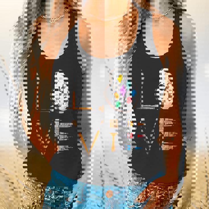 Love Art For Artist Art Teacher Flowy Tank, gift for family, gift for coworker