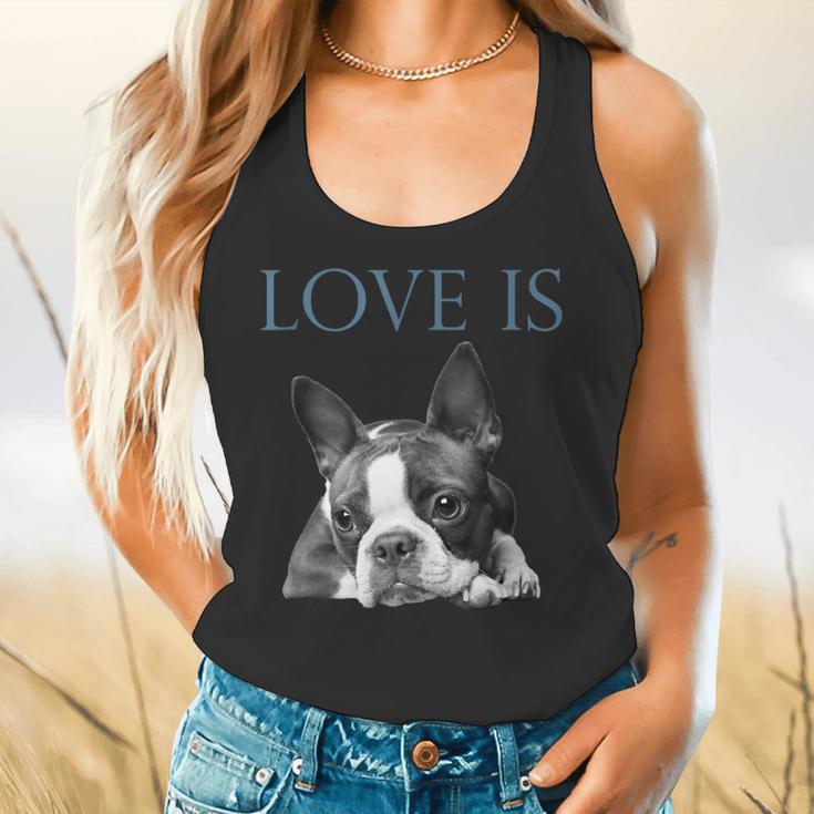 Love Is Boston Terrier Bostie Flowy Tank, gift for family, gift for coworker