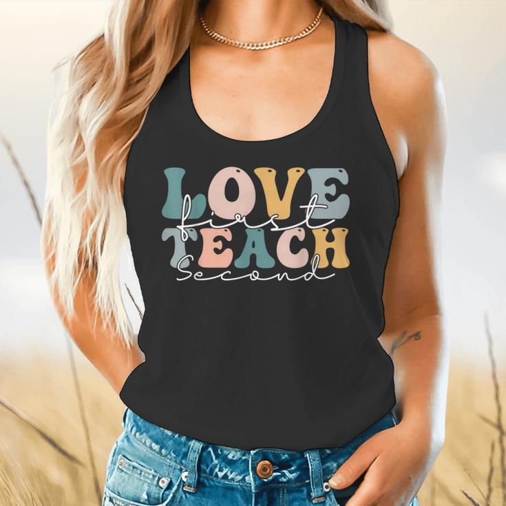 Love First Teach Second School Teacher Appreciation Flowy Tank, gift for family, gift for coworker Love First Teach Second School Teacher Appreciation Flowy Tank, gift for family, gift for coworker