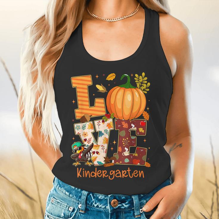 Love Kindergarten Teacher Turkey Thanksgiving Autumn Fall Flowy Tank, gift for family, gift for coworker Love Kindergarten Teacher Turkey Thanksgiving Autumn Fall Flowy Tank, gift for family, gift for coworker