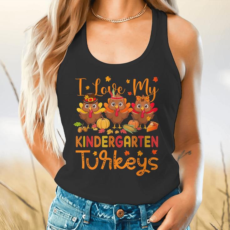 I Love My Kindergarten Turkeys Thanksgiving Teacher Students Flowy Tank, gift for family, gift for coworker I Love My Kindergarten Turkeys Thanksgiving Teacher Students Flowy Tank, gift for family, gift for coworker