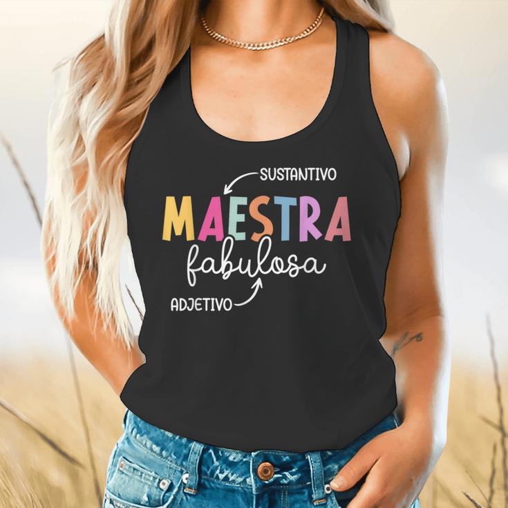 Maestra Fabulosa Maestra De EspañOl Spanish Teacher Flowy Tank, gift for family, gift for coworker