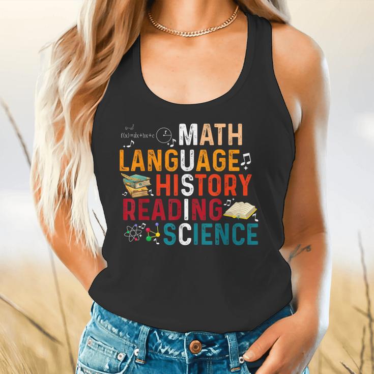 Math Language History Reading Science Music Teacher Flowy Tank, gift for family, gift for coworker Math Language History Reading Science Music Teacher Flowy Tank, gift for family, gift for coworker