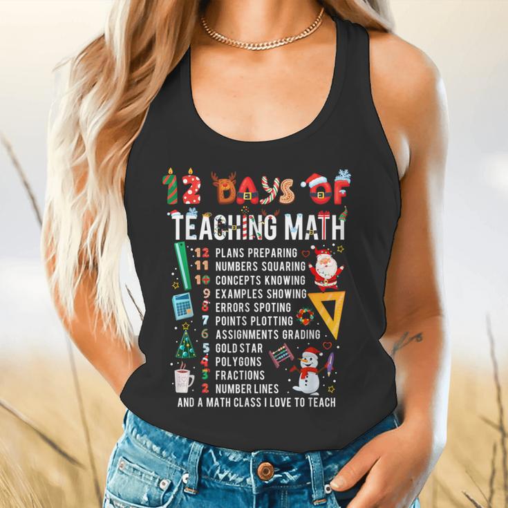 Math Teacher Christmas 12 Days Of Teaching Math Christmas Flowy Tank, gift for family, gift for coworker