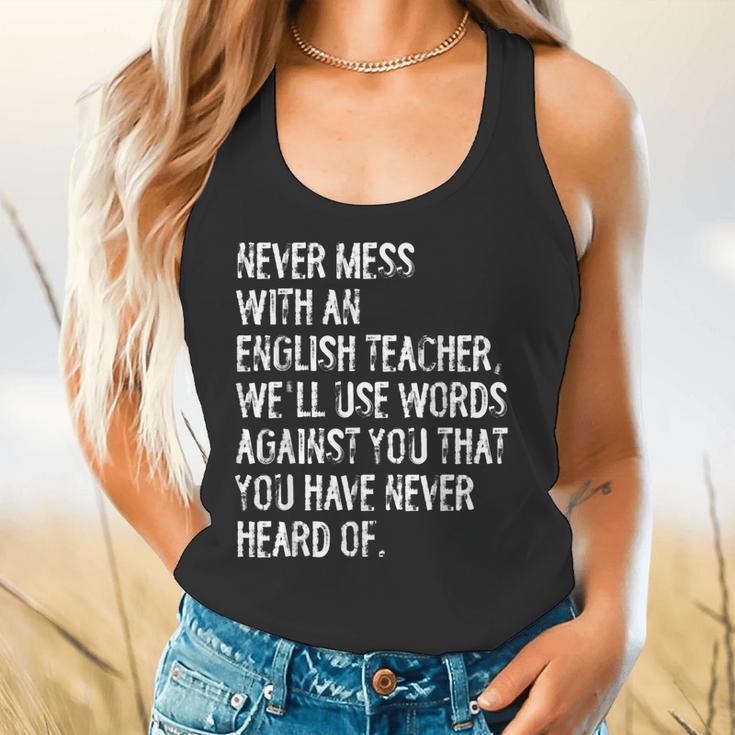 Never Mess With An English Teacher Back To School Flowy Tank, gift for family, gift for coworker