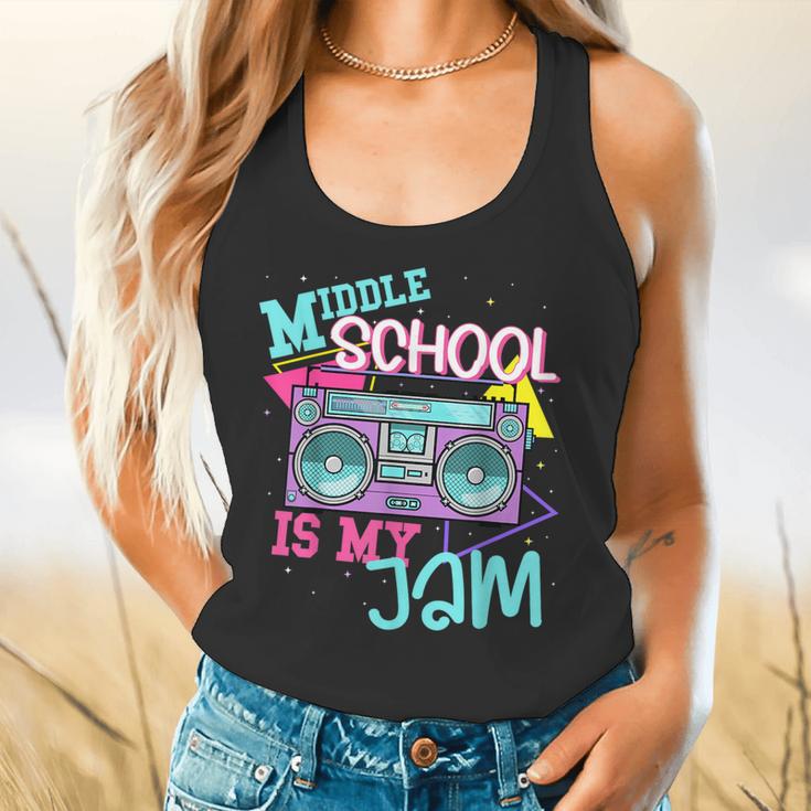 Middle School Is My Jam Cute Teacher Shirt 80's 90's Styl Flowy Tank, gift for family, gift for coworker