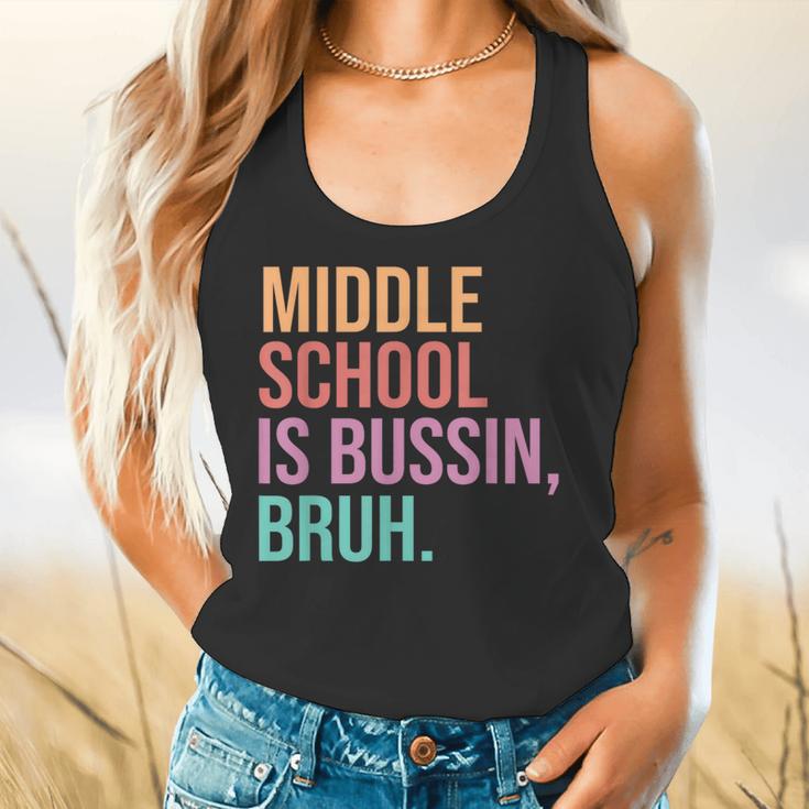 Middle School Teacher Middle School Is Bussin Bruh Flowy Tank, gift for family, gift for coworker