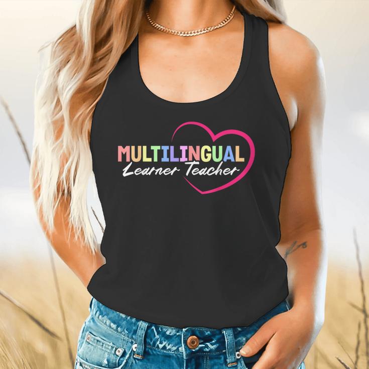 Multilingual Learner Teacher Heart Flowy Tank, gift for family, gift for coworker Multilingual Learner Teacher Heart Flowy Tank, gift for family, gift for coworker