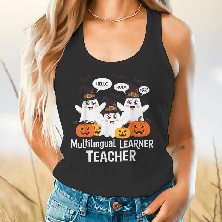 Multilingual Learner Teacher Spooky Halloween ESL Teacher Flowy Tank, gift for family, gift for coworker Multilingual Learner Teacher Spooky Halloween ESL Teacher Flowy Tank, gift for family, gift for coworker