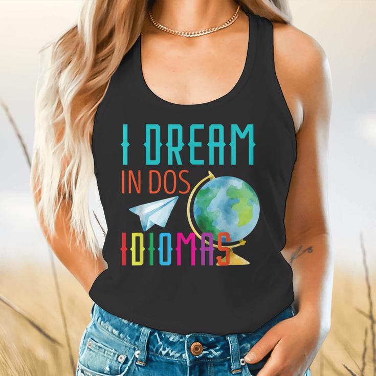 Multilingual Teacher In Dos Idiomas Linguist Language Flowy Tank, gift for family, gift for coworker Multilingual Teacher In Dos Idiomas Linguist Language Flowy Tank, gift for family, gift for coworker