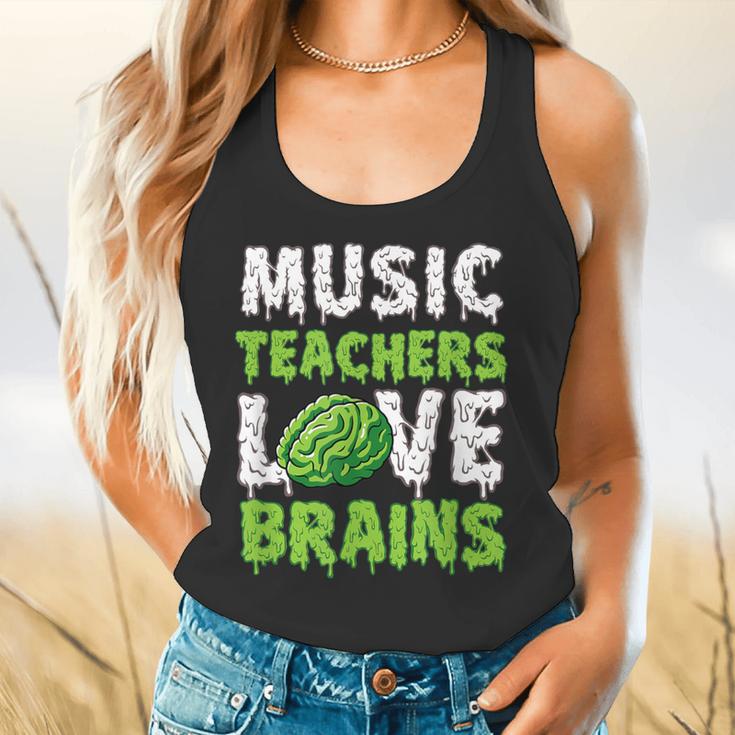 Music Teachers Love Brains Cute Teaching Halloween Flowy Tank, gift for family, gift for coworker
