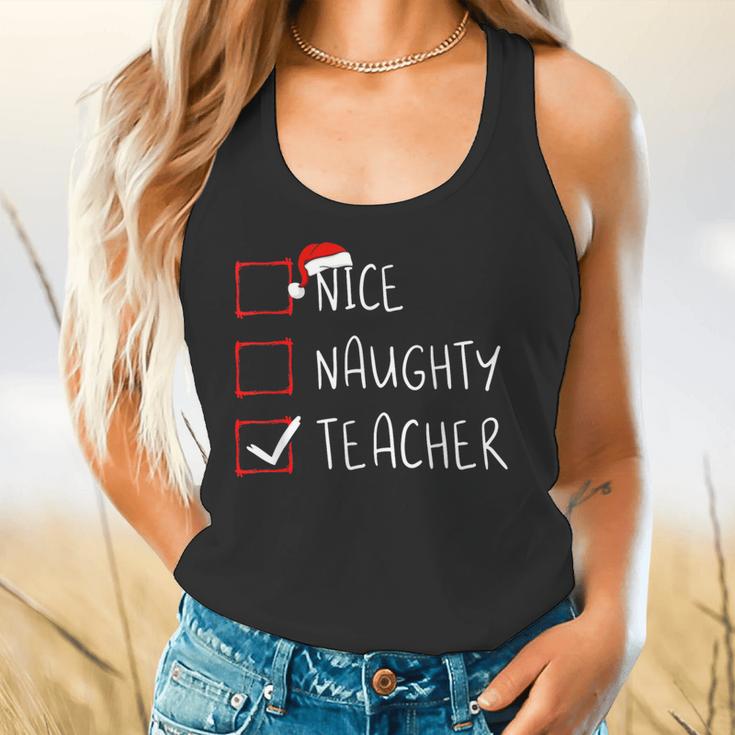 Nice Naughty Teacher Christmas List Instructor Santa Claus Men Women Flowy Tank, gift for family, gift for coworker Nice Naughty Teacher Christmas List Instructor Santa Claus Men Women Flowy Tank, gift for family, gift for coworker