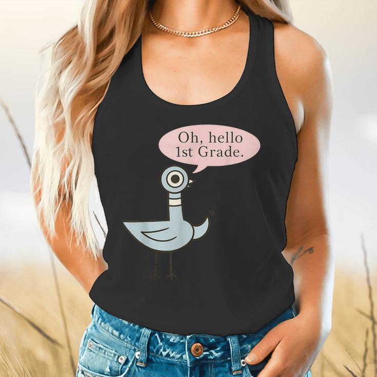 Oh Hello First Graders Cute Pigeon 1st Grade Teacher Flowy Tank, gift for family, gift for coworker