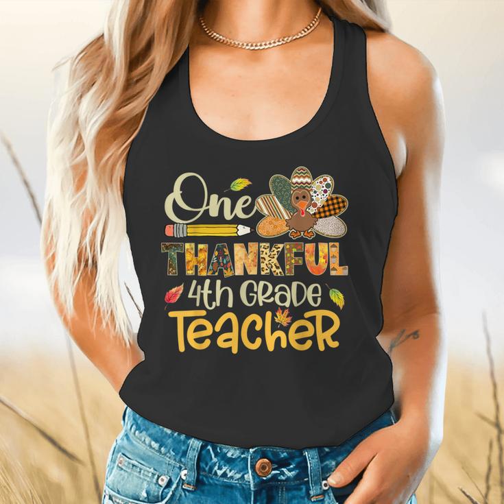 One Thankful 4th Grade Teacher Turkey Leopard Thanksgiving Flowy Tank, gift for family, gift for coworker One Thankful 4th Grade Teacher Turkey Leopard Thanksgiving Flowy Tank, gift for family, gift for coworker
