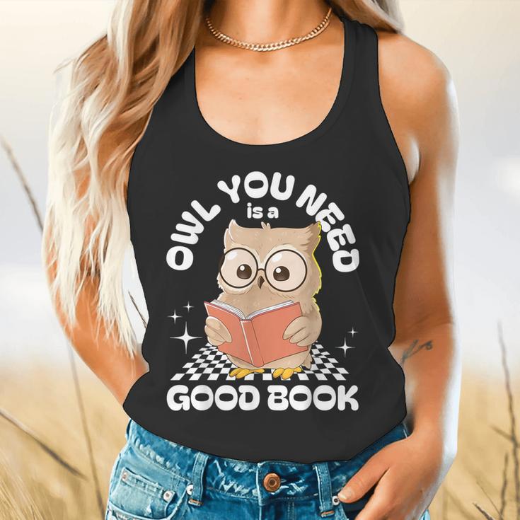 Owl You Need Is A Good Book Teacher Librarian Reading Flowy Tank, gift for family, gift for coworker Owl You Need Is A Good Book Teacher Librarian Reading Flowy Tank, gift for family, gift for coworker