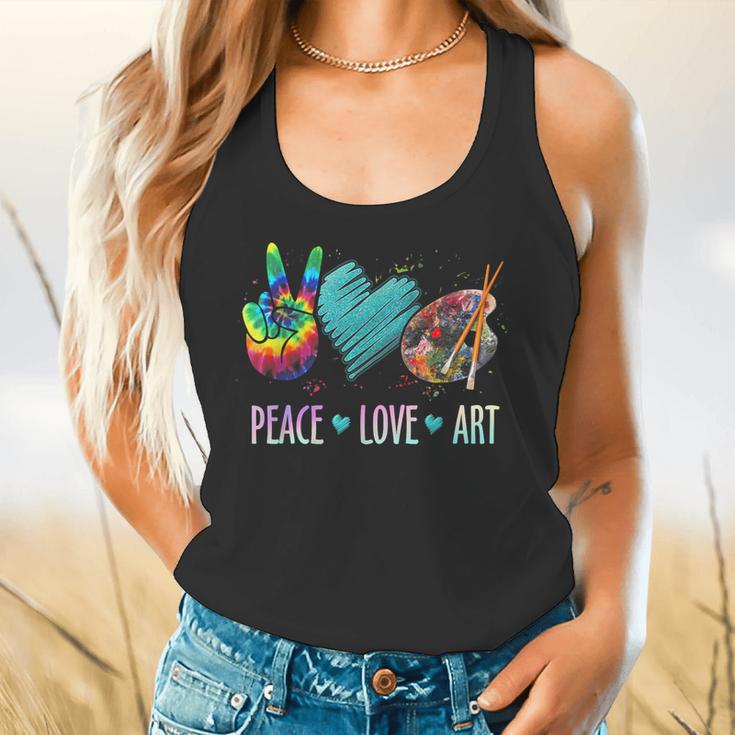 Peace Love Art Painting Palette Art Teacher Flowy Tank, gift for family, gift for coworker Peace Love Art Painting Palette Art Teacher Flowy Tank, gift for family, gift for coworker
