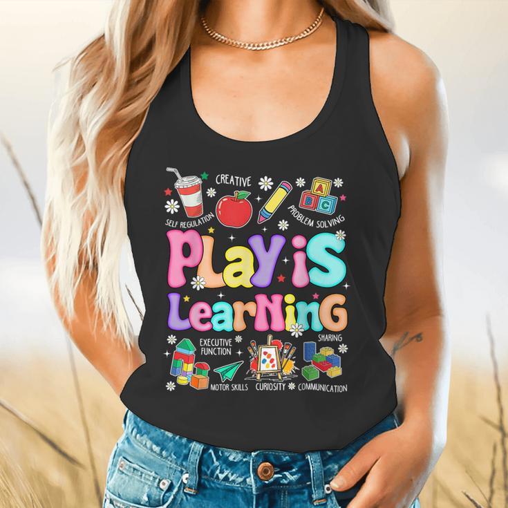 Play Is Learning Educational Teacher Women Flowy Tank, gift for family, gift for coworker Play Is Learning Educational Teacher Women Flowy Tank, gift for family, gift for coworker