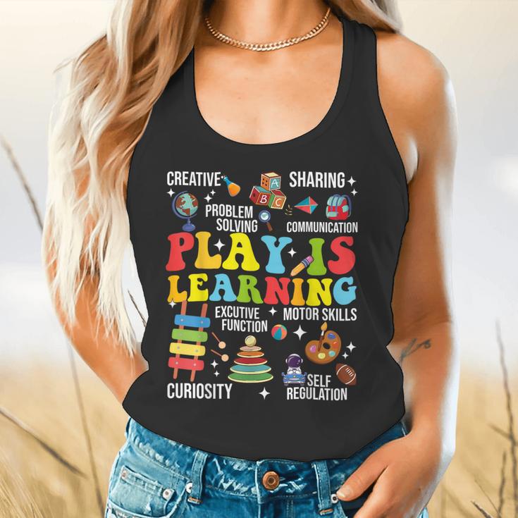 Play Is Learning Kindergarten Preschool Teacher Appreciation Flowy Tank, gift for family, gift for coworker
