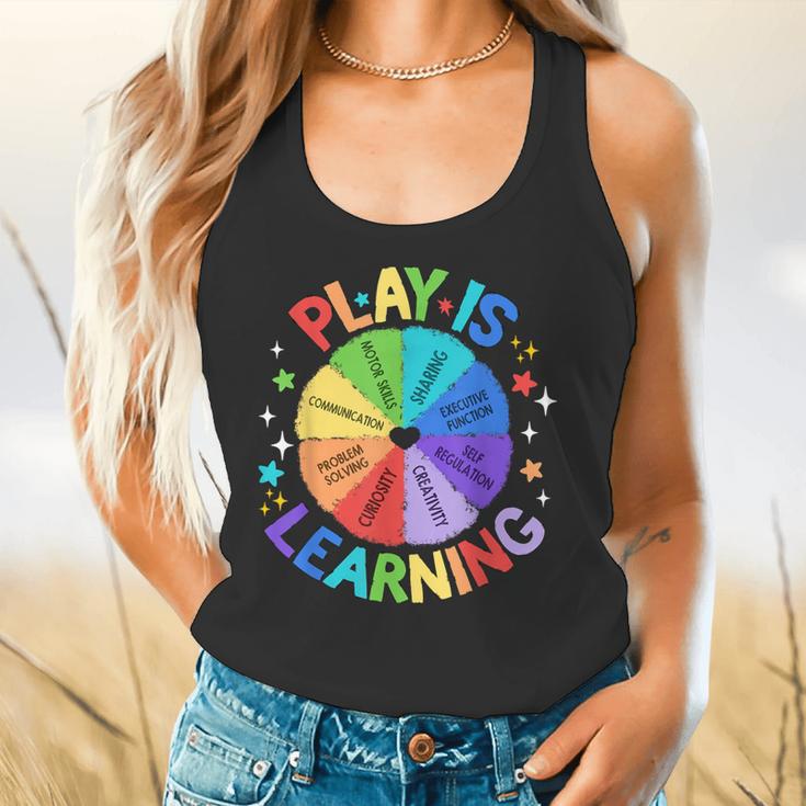 Play Is Learning Teacher Kindergarten For Men Women Kids Flowy Tank, gift for family, gift for coworker Play Is Learning Teacher Kindergarten For Men Women Kids Flowy Tank, gift for family, gift for coworker