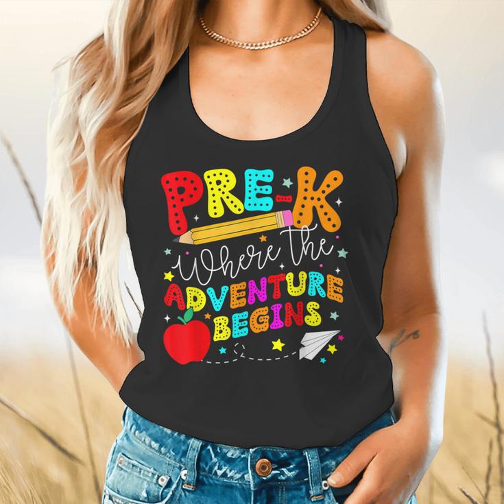 Pre-k Where The Adventure Begins First Day Of Prek Teacher Flowy Tank, gift for family, gift for coworker