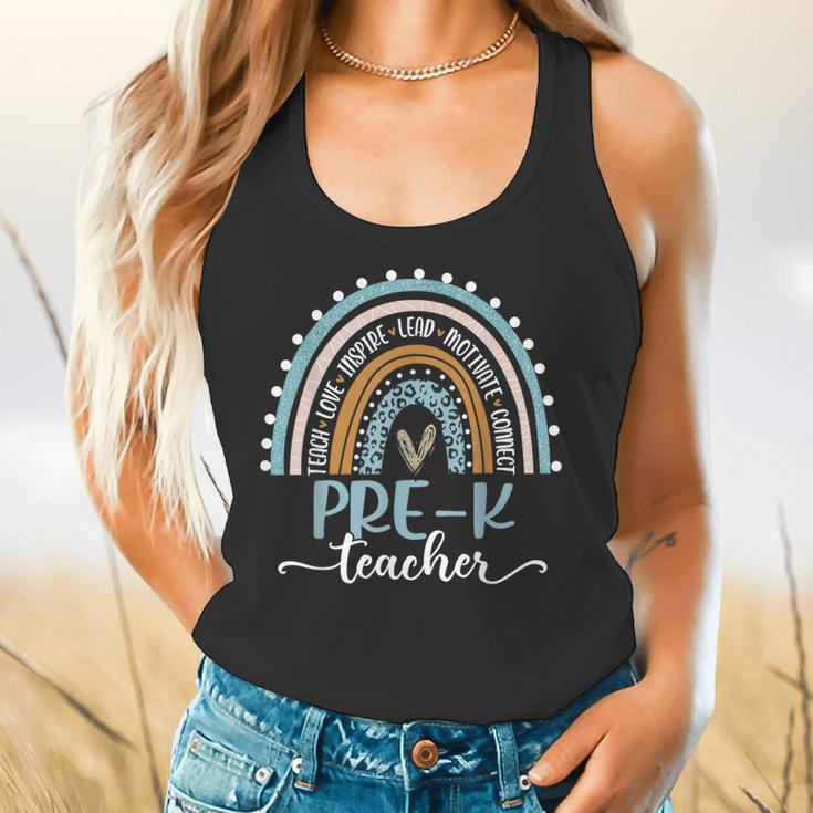Pre-K Teacher Leopard Boho Rainbow Back To School Flowy Tank, gift for family, gift for coworker Pre-K Teacher Leopard Boho Rainbow Back To School Flowy Tank, gift for family, gift for coworker