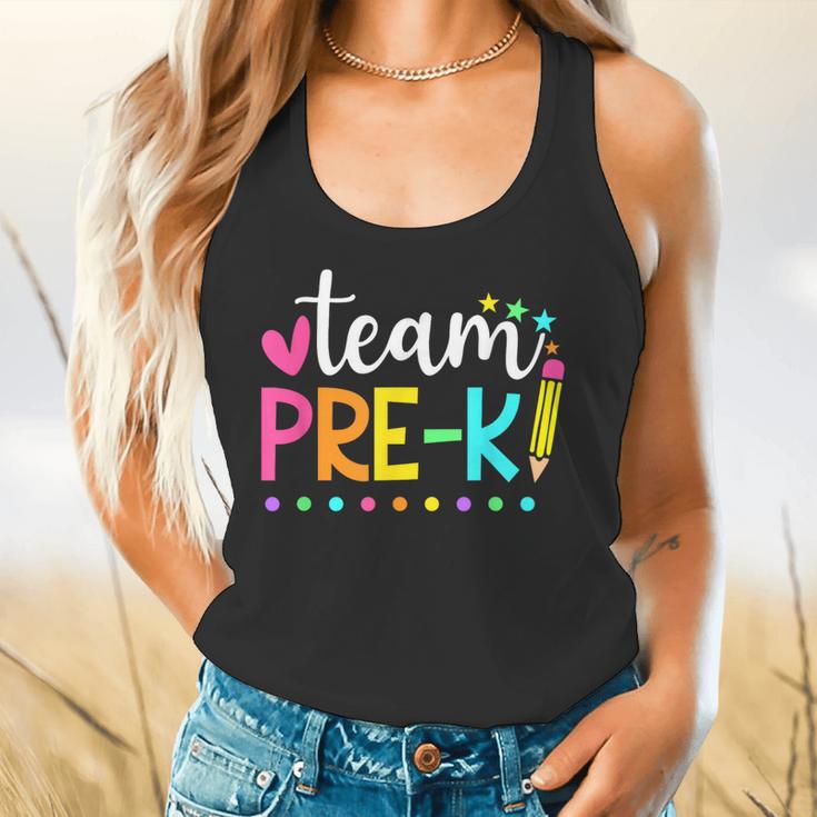 Pre-k Team Pencil Teacher Student Back To School Girls Flowy Tank, gift for family, gift for coworker Pre-k Team Pencil Teacher Student Back To School Girls Flowy Tank, gift for family, gift for coworker