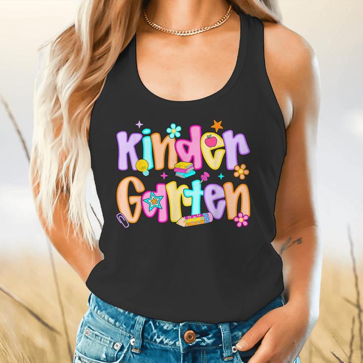 Preppy Kindergarten First Day Of School Teachers Girls Boys Flowy Tank, gift for family, gift for coworker