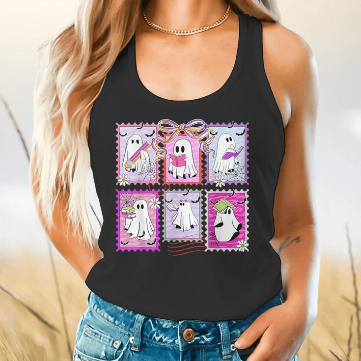 Preppy Spooky Teacher Halloween Ghost Coquette Bow Autumn Flowy Tank, gift for family, gift for coworker Preppy Spooky Teacher Halloween Ghost Coquette Bow Autumn Flowy Tank, gift for family, gift for coworker