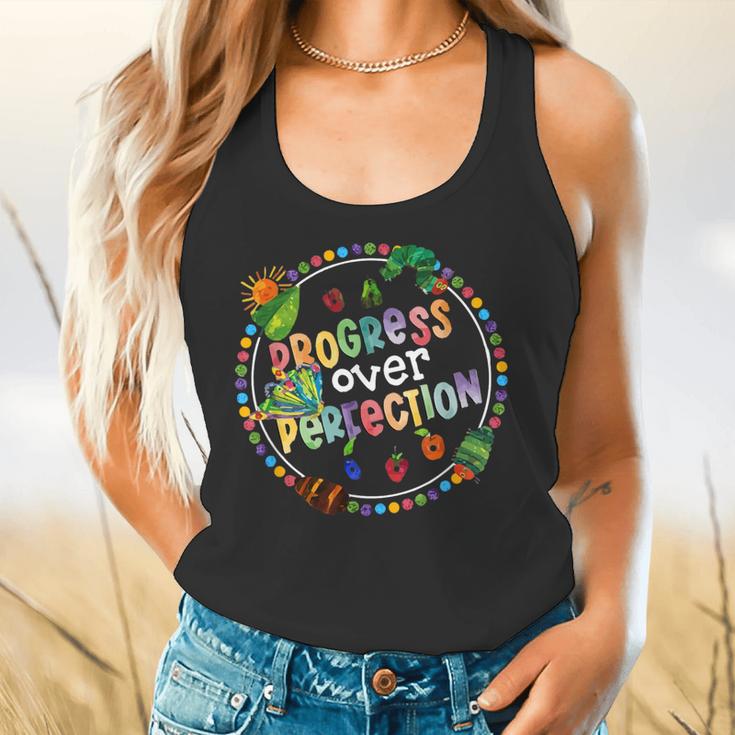 Progress Over Perfection Caterpillar Back To School Teacher Flowy Tank, gift for family, gift for coworker Progress Over Perfection Caterpillar Back To School Teacher Flowy Tank, gift for family, gift for coworker