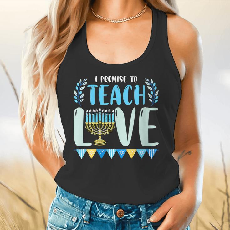 I Promise To Teach Love Hanukkah Chanukah Jewish Teacher Flowy Tank, gift for family, gift for coworker