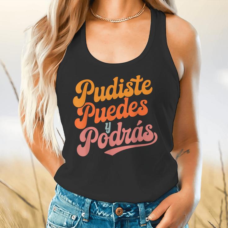Pudiste Puedes Podras Maestra Spanish Teacher Flowy Tank, gift for family, gift for coworker Pudiste Puedes Podras Maestra Spanish Teacher Flowy Tank, gift for family, gift for coworker