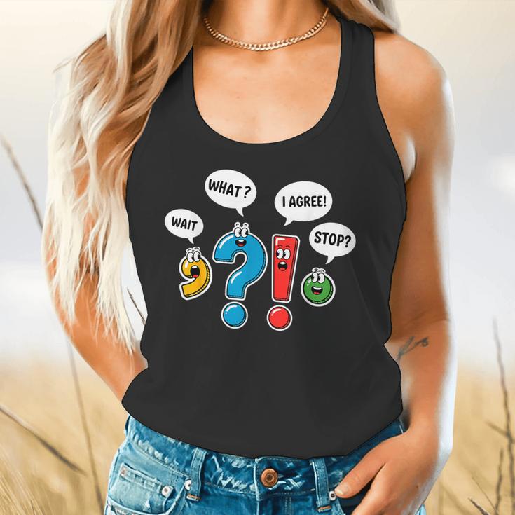Punctuation Marks Wait What I Agree Stop English Teacher Flowy Tank, gift for family, gift for coworker Punctuation Marks Wait What I Agree Stop English Teacher Flowy Tank, gift for family, gift for coworker